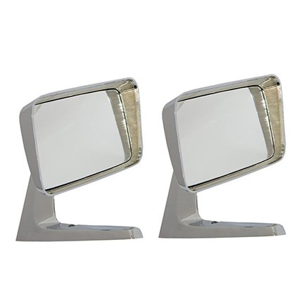 Motamec Classic Car 09 Side Wing Mirror x2 Chrome Square American Style